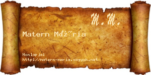 Matern Mária névjegykártya